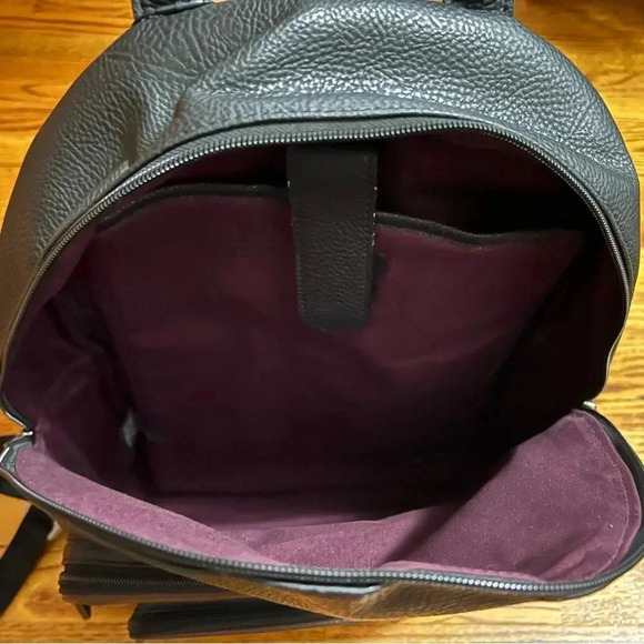 NEW Ted Baker Black Embossed Logo Vegan Leather Travel Backpack - Picture 4 of 5